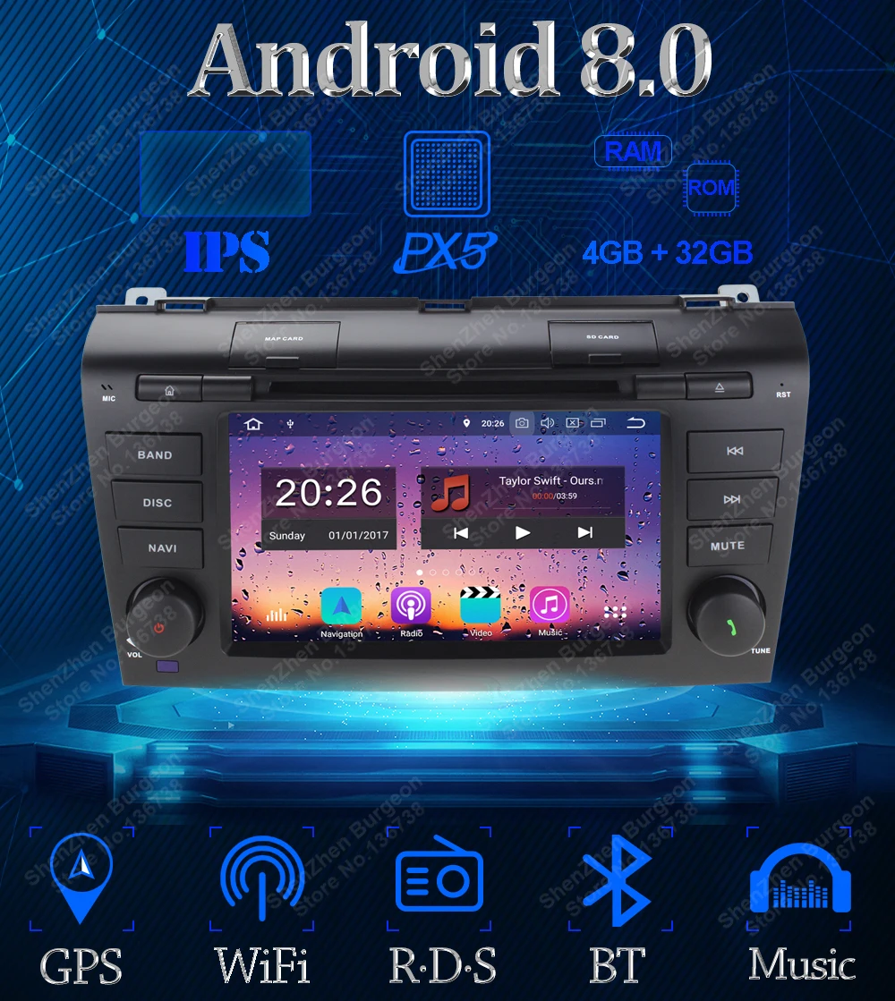 Excellent HD IPS 4GB RAM Android 8.0 Octa Core Car DVD Player GPS Navi Stereo Radio for MAZDA3 MAZDA 3 2004 2005 2006 2007 2008 2009 Car 4 Excellent HD IPS 4GB RAM Android 8.0 Octa Core Car DVD Player GPS Navi Stereo Radio for MAZDA3 MAZDA 3 2004 2005 2006 2007 2008 2009 Car 4