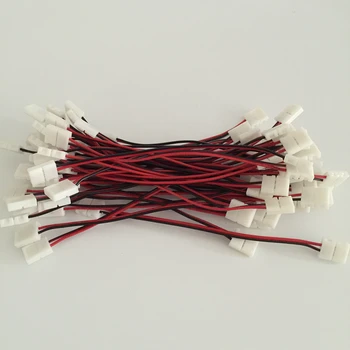 

50pcs/lot 10mm 2 pin led strip connector 5050 led extension cable wire accessories both end with connector