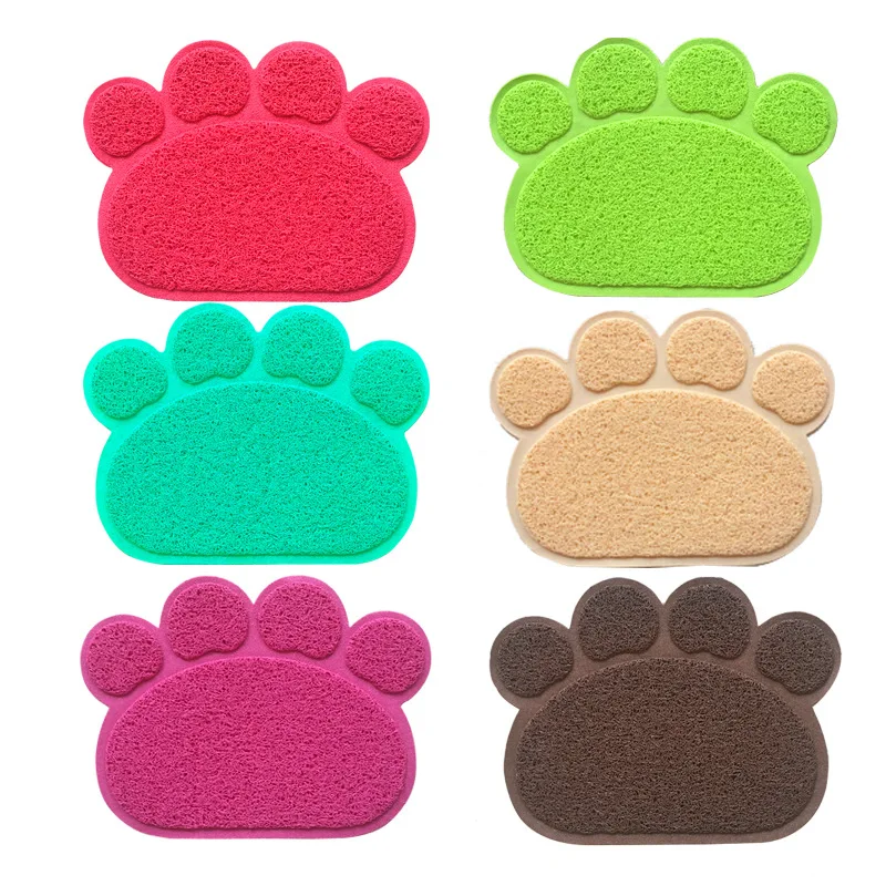 Paw Print Dog Cat Litter Mat Folding Waterproof Puppy Kitty Dish Feeding Bowl Placemat Tray Tidy Easy Cleaning Sleeping Pad (8)