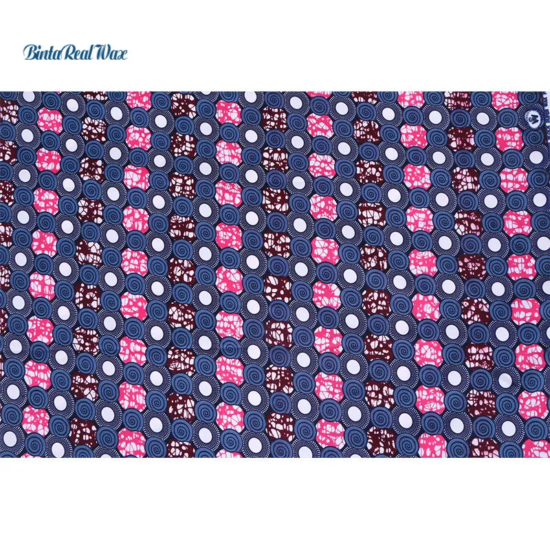 

New 100% Polyester Wax Prints Fabric 2019 Ankara New Hollandais Wax High Quality 6 yards African Fabric for Party Dress sp442
