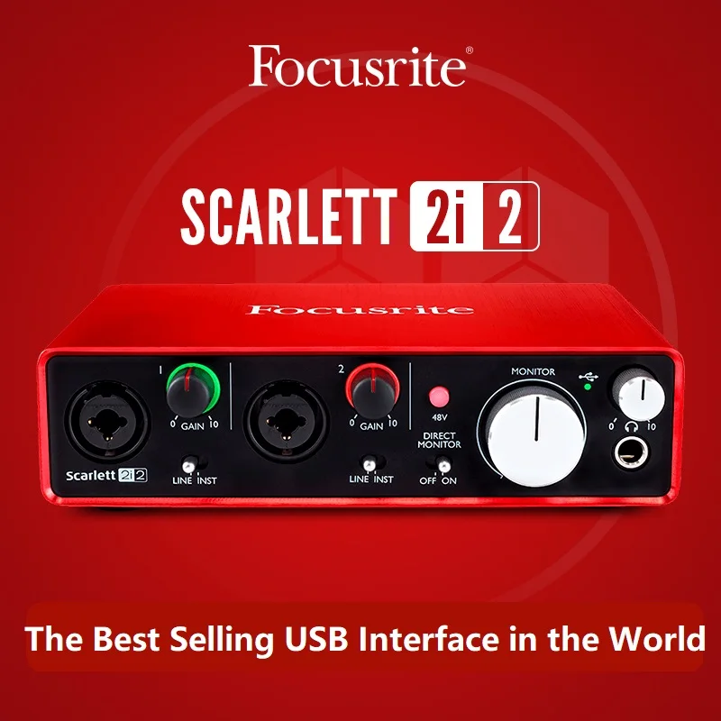 

Upgraded New Focusrite Scarlett 2i2 II 2nd generation 2-in/2-out USB recording audio interface computer external sound card