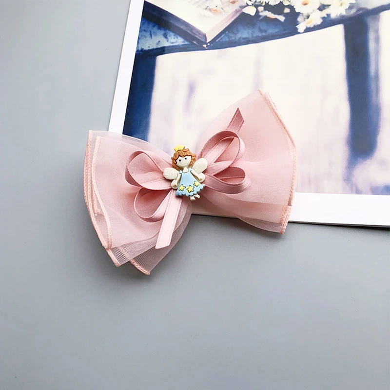 Light Pink BalleenShiny детское платье с бантом повязка на голову зажим для волос Принцесса Кукла шпилька Дети цветок лента для волос младенческой головной убор аксессуары для волос - Цвет: Light Pink