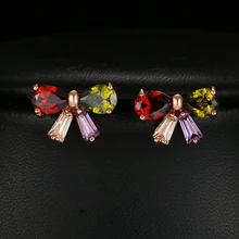 Bettyue бренд мода готический стиль Шарм AAA циркон многоцветный Бант ювелирные изделия серьги для женщин помолвка Свадебная вечеринка подарок