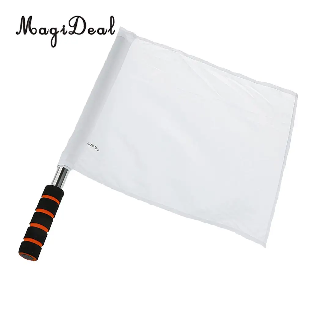 MagiDeal Professioanl 1Pc Athletic Handheld Command Flag Stainless Steel Referee Flag Track And Field Signal Flag 4 Color Choose