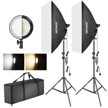 

Neewer Photography Bi-color Dimmable LED Softbox Lighting Kit:20x27inches Studio Softbox+45W Dimmable LED Light Head+Light Stand
