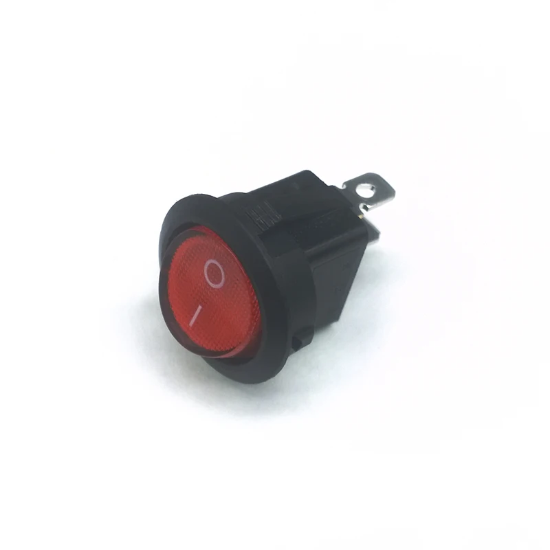 10 шт./лот KCD102 23 мм круглая кнопка SPST 2PIN защелкивающаяся положение ВКЛ./ВЫКЛ.