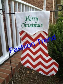 

200pcs/lot free shipping 2016 newest outdoor Christmas decoration Xmas stocking garden flag gift decoration