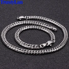 Позолоченная цепочка из нержавеющей стали с кубинским цирконием, мужские браслеты, ювелирные изделия в стиле хип-хоп, толщина 9 мм, мужское водонепроницаемое ожерелье