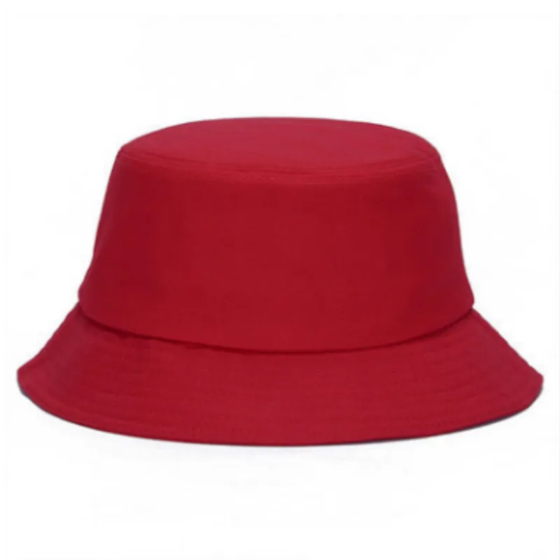 Простая шляпа-ведро для женщин, пустая Хлопковая мужская шапка для рыбалки, уличная однотонная Летняя женская кепка, Пляжная Мужская Панама, Прямая поставка - Цвет: Красный