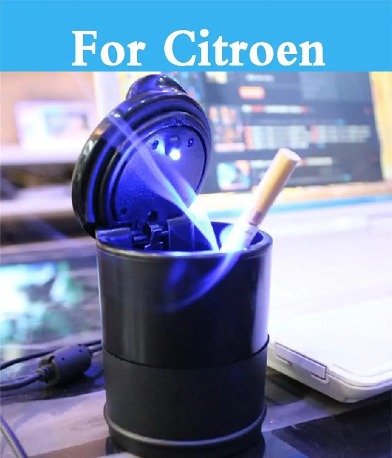 

Travel Portable Car Ashtray Led High Brightness Car Cup Holder Ashtray For Citroen Ds3 Ds4 Ds5 Xsara C-Crosser C-Elysee C-Zero