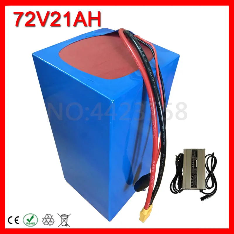 Cheap Free Custom Duty High Quality 2500W 72V 20AH Scooter Battery 72V 20AH EBike Lithium Battery 72 V Battery Pack With 50A BMS Charg 1