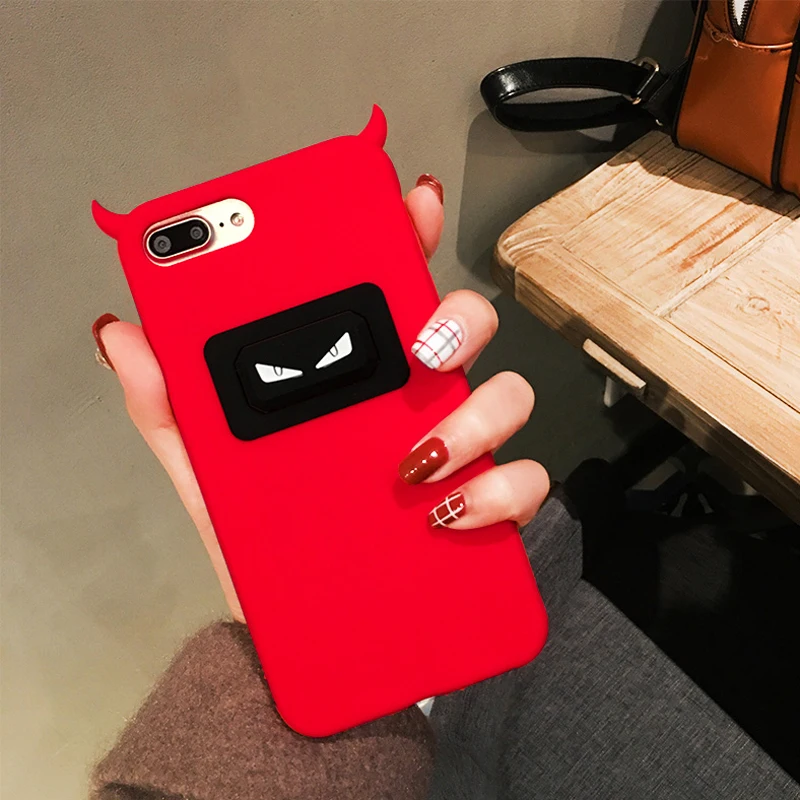 3D Прекрасный маленький дьявол чехол для iPhone 5 5S 5C SE 6 6s 7 8 Plus X Силиконовый
