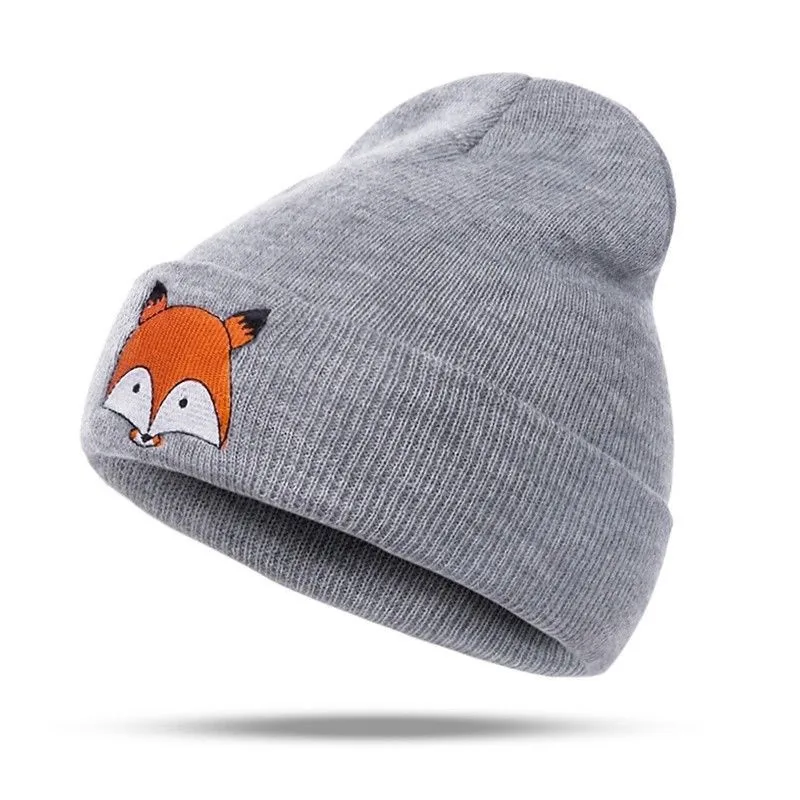 

Baby Kids Autumn Winter Warm Cotton Beanie Hat Toddler Girls Boys Caps Cute Baby Cartoon FoX Beanies 1pcs