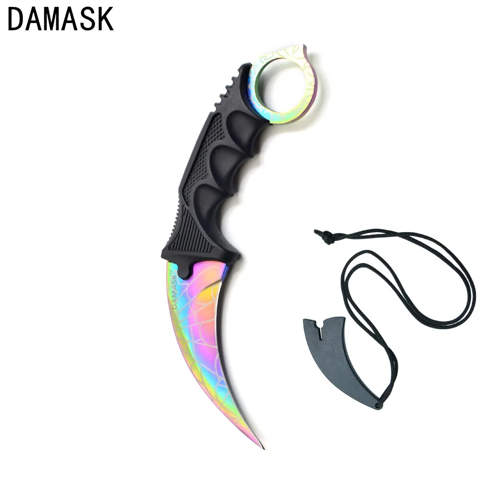 Лучший Дамасской бренд исчезают лезвие csgo Counter Strike Ножи Karambit Открытый выживания Ножи Кемпинг Охота Портативный Ручные инструменты Ножи для шашлык...