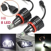 2 pz Auto Fari alogeni di profondità del Faro della luce della Lampada bianca nebbia luci H8 Proiettori A Led CANBUS Trasporto LED Marker per BMW E90 e92 E82 E60 E70 X6