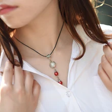 Милое колье-чокер для женщин, медный сплав, рыба, красный, черный, сердолия, кулон, короткое модное, для вечеринки, модное ювелирное изделие, Новое поступление