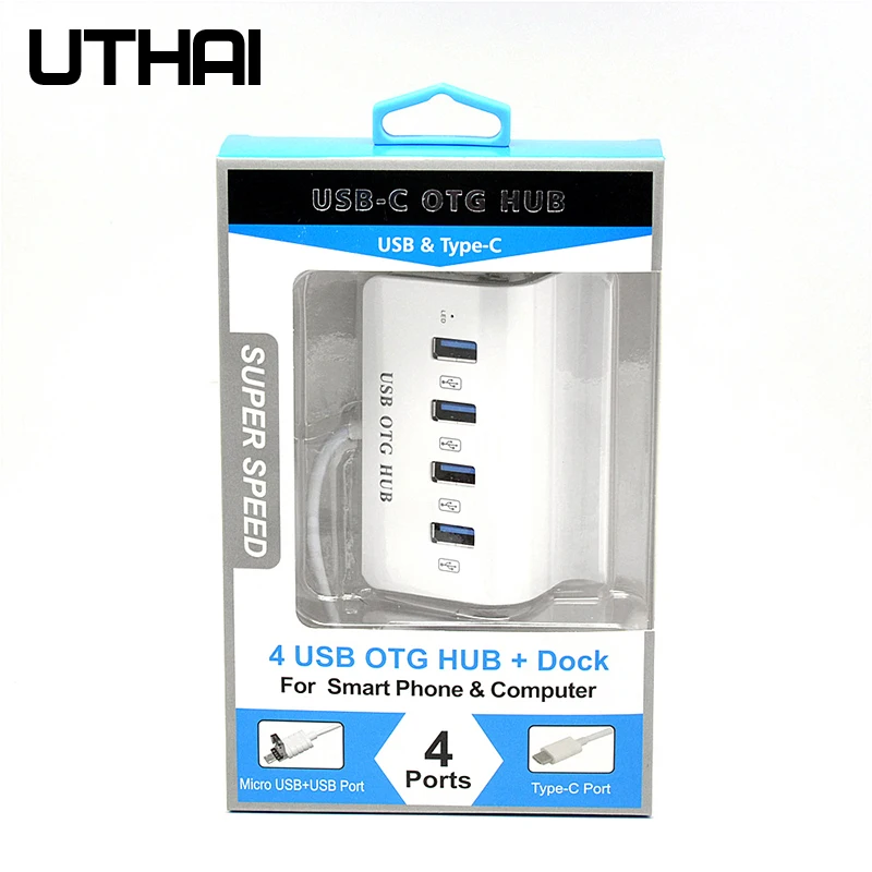 UTHAI J06 USB 3 0/type C адаптер интерфейса до 4 USB3.0 для Macbook Pro huawei P20 аксессуары компьютера