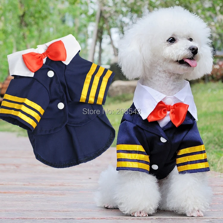 

FERR SHIPPING!!!Spring And Fall And Winter Clothes Pet Clothes Dog Navy Suit Handsome Noble Quality Cotton Twill