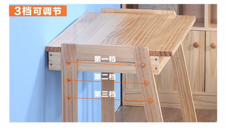 Детские мебельные гарнитуры Детская мебель сосна стол+ обивка на стулья Регулируемый Детский стул и стол для учебы наборы 73*45*62 см