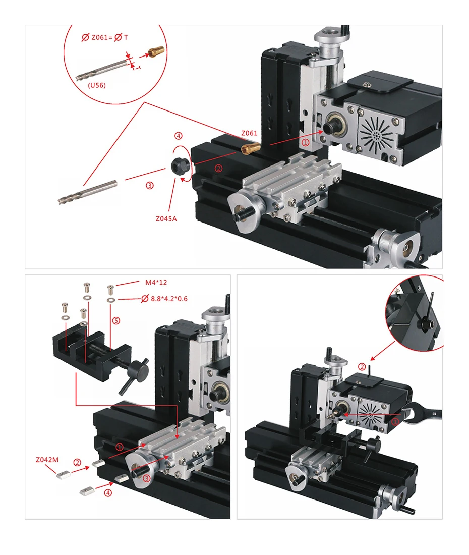 TZ20005MM DIY BigPower Мини Металл горизонтального фрезерования, 60 Вт 12000 об/мин двигатель, стандартизированное образование детей, лучший подарок