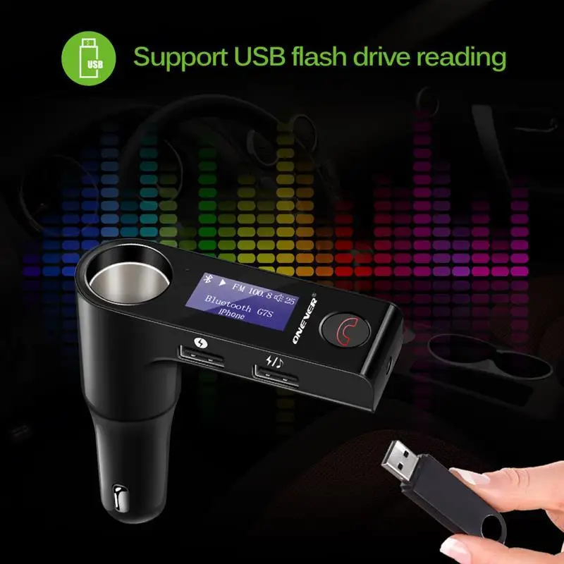 Bluetooth fm-передатчик, прикуриватель, модулятор, музыкальный плеер, двойной USB, автомобильное зарядное устройство, TF карта, U диск, игровой автомобильный комплект