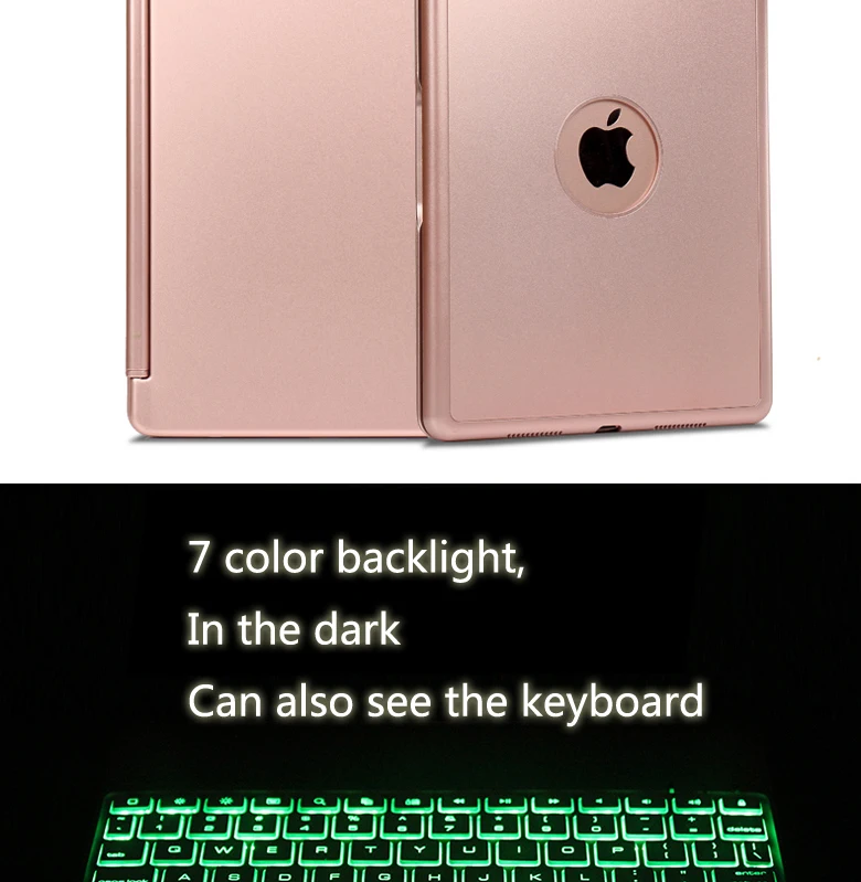 Чехол для iPad Air Keyboard, 7 цветов, с подсветкой, беспроводной, Bluetooth, чехол для клавиатуры, чехол для iPad 5/для iPad5+ подарок