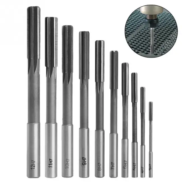 3-12mm HSS M35 C0.5 Silver Straight Shank Chucking Reamer Machine  bore machining Processed surface Reamer Milling Cutter Tools