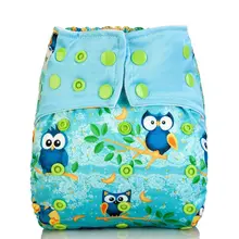 1pcs Reusable Baby AIO Cloth diapers Cover With 3 layers Microfiber Inserts For Baby Boys & Girls Washable Cloth Diaper Nappy