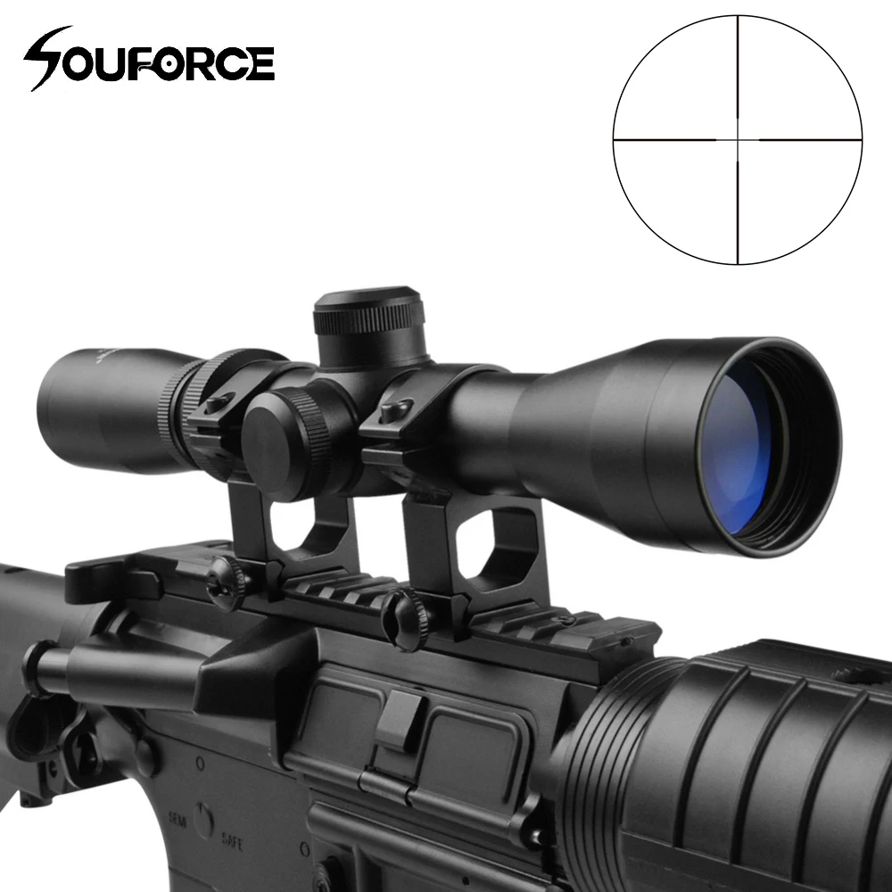 

US Tactical 2-7x32 Riflescope Long Eye Relief Scope with High Profile 20mm Mount Rings of Hunting Airsoft Gun Accessories