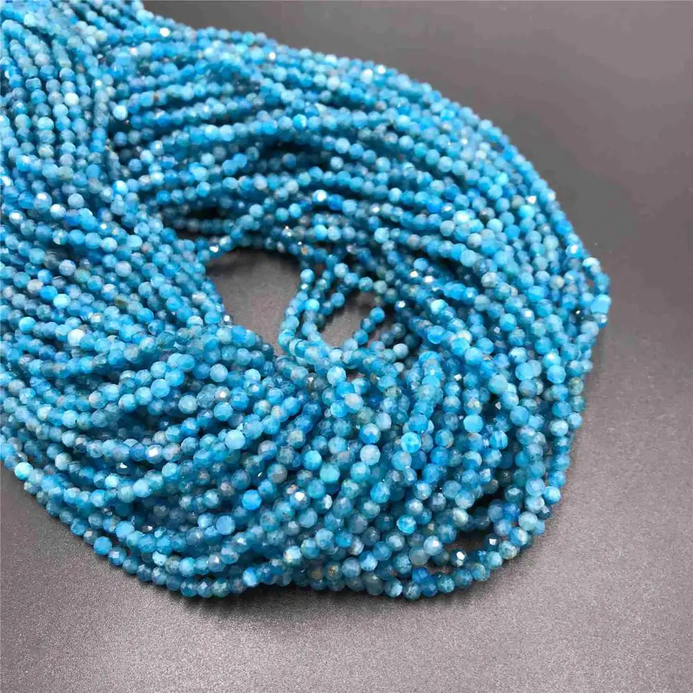 apatite Аметистовые микро-граненые бусины 2 мм 3 мм 15,", граненные драгоценные камни, свободные бусины для изготовления браслетов и ожерелий своими руками - Цвет: apatite