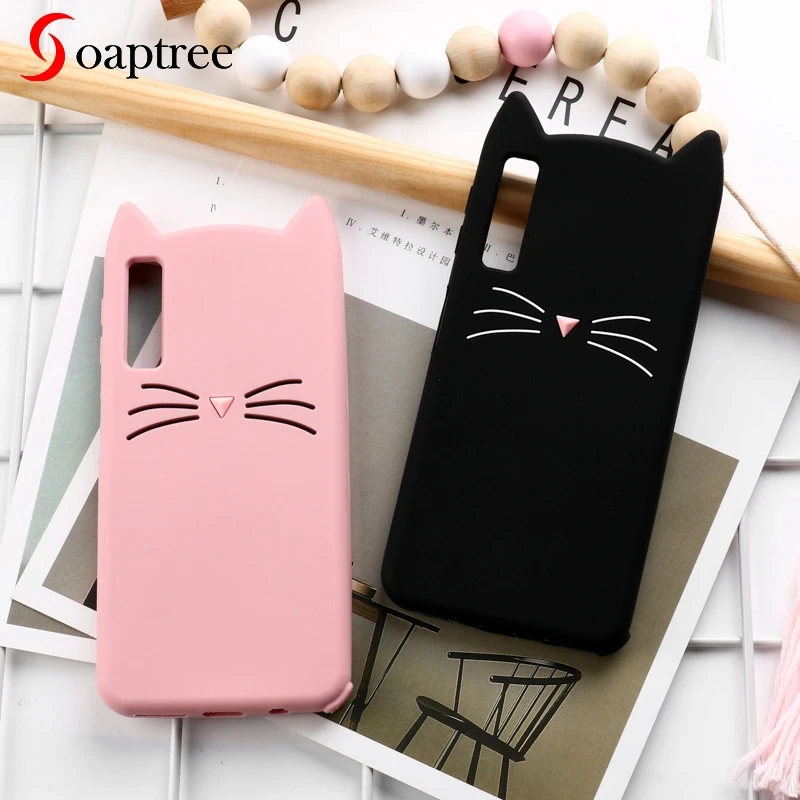 

Soaptree Cute Cat Case For Samsung Galaxy A7 2018 Cases Soft Cartoon Silicone Cover On For Samsung A7 A50F SM-A750F Covers Funda