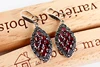 Boucles d'oreilles rétro en argent S925, boucles d'oreilles en Agate verte, rubis grenat, bijoux style pour femmes ► Photo 2/6