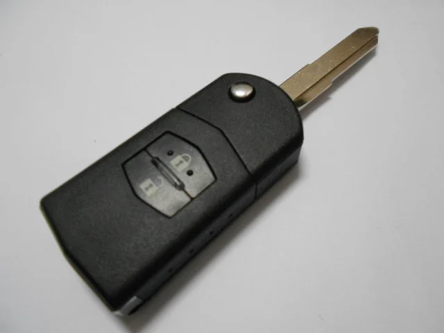 

2 Buttons Replacement Flip Remote Fob Case Uncut Car Key Blank Case For Mazda 3 5 6 Folding Key Shell With Symbol