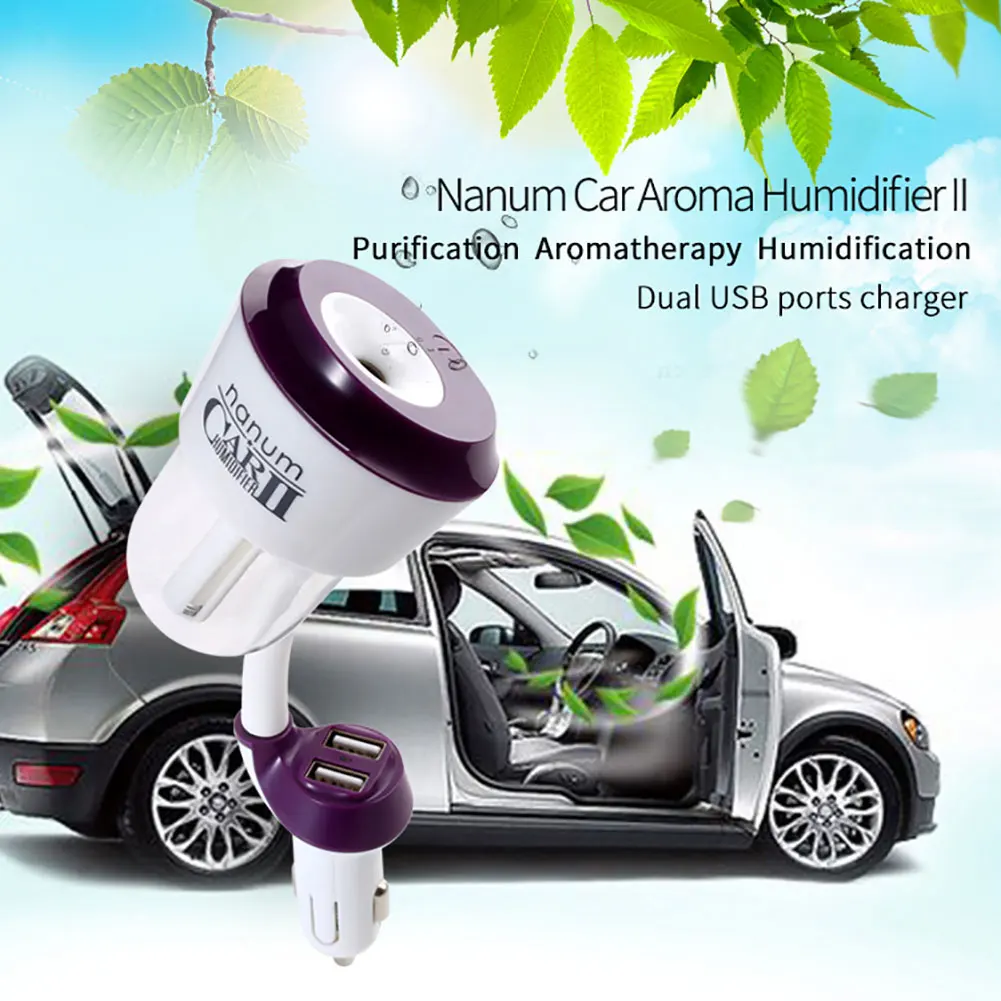 Nanum II 12 в автомобильный ароматизатор увлажнитель воздуха очиститель воздуха Освежитель два порта usb зарядное устройство