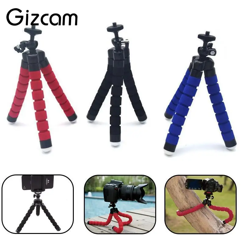 Gizcam Flexible Joints Sponge Octopus Tripod Support Gripping Stand For