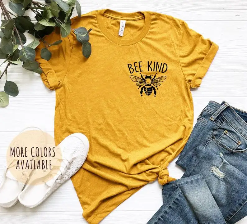 

ZBBRDD Bee Kind Bee Kind Tshirts, Be Kind , Kindness , Kindness , Mothers Day Gift Shirt, Save The Bees , Womens Vegan T-shirts