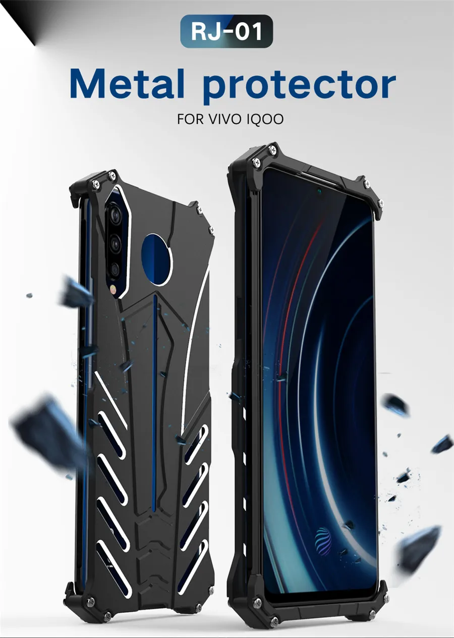 VIVO iQOO Case R-JUST Batman Luxury Aluminium Metal Case For VIVO iQOOVIVO X27 Phone Cover Coque  (1)