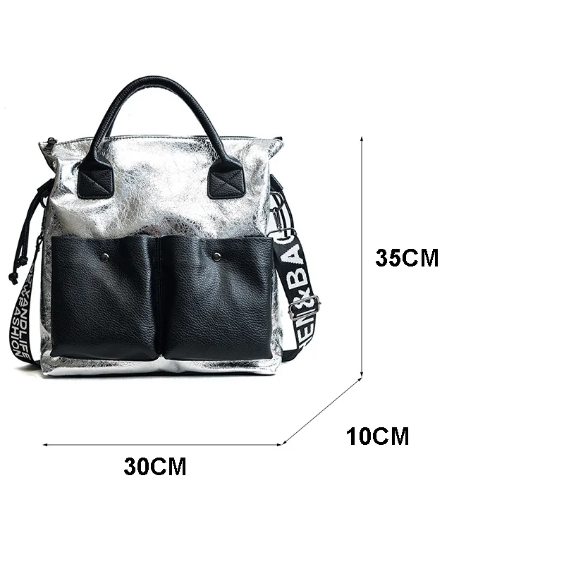 Fried Crack Pattern Leather Ladies Handbag New Large Women Bags Casual Totes Women Shopping Bags Girls Female Shoulder Bags