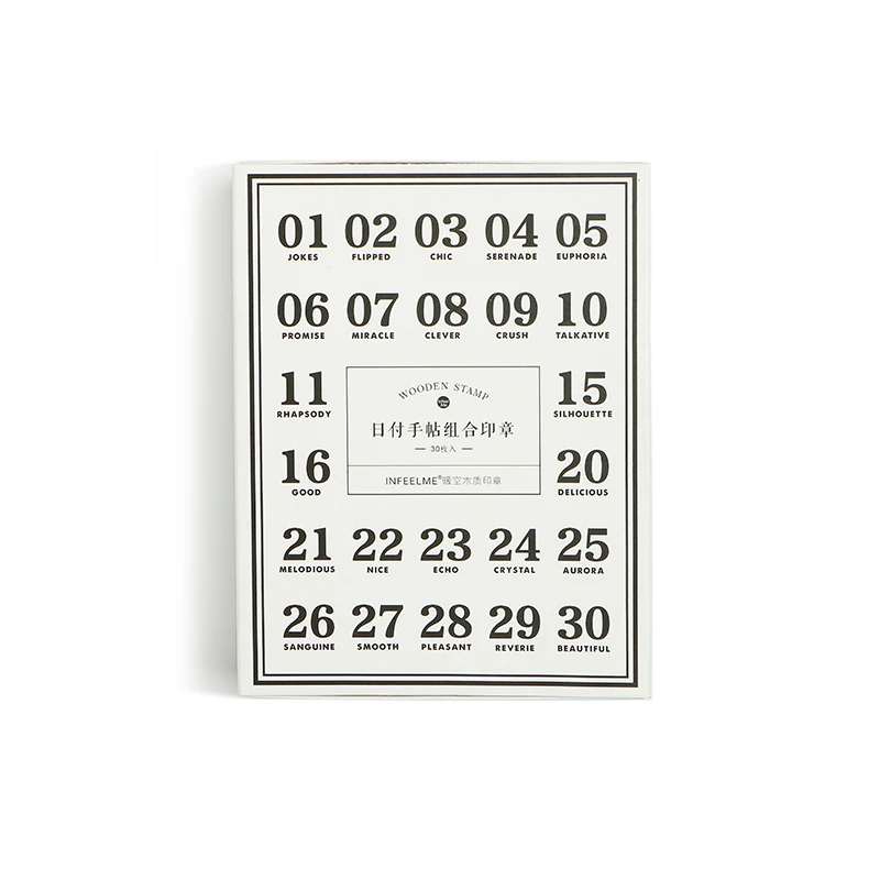 1set Vintage time record calendar decoration stamp wooden rubber stamps for scrapbooking stationery DIY craft standard stamp