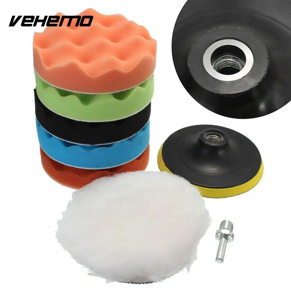 

8pcs Car Buffing Sponge Polisher Buffer Buffing Sponge Polishing Foam Waxing Set Pad Kit Repair Auto Vehicle Truck Cleaning Tool
