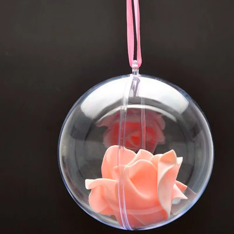

Christmas Tree pendant Clear Balls Decorations Transparent Open Plastic Ornament for Xmas home party decor Supplies New Year