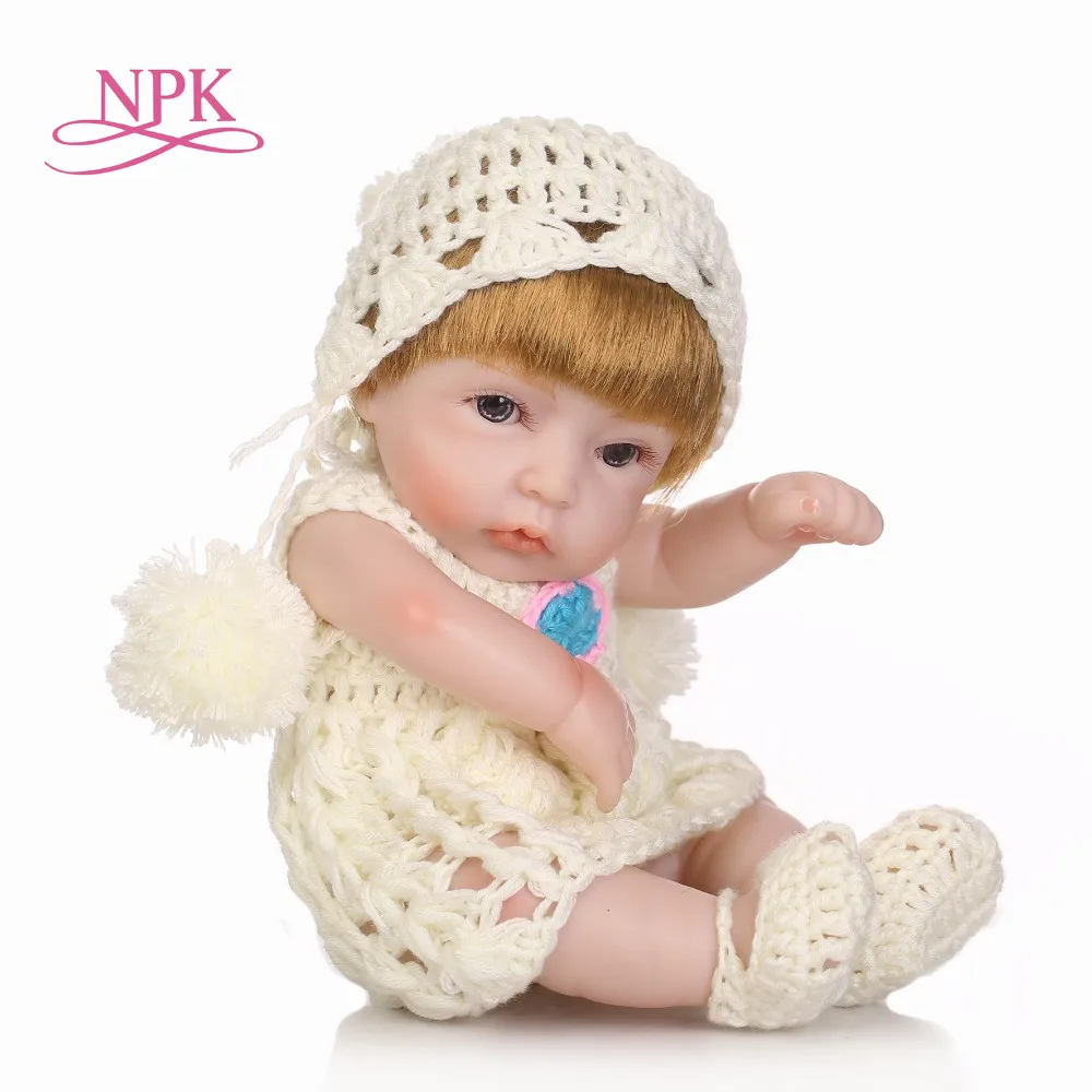 

NPK Mini 12 Inch Soft Fully Body Silicone Reborn Dolls Sleeping Newborn Babies Bebes Reborn Realista Doll For Gift Bath Toy