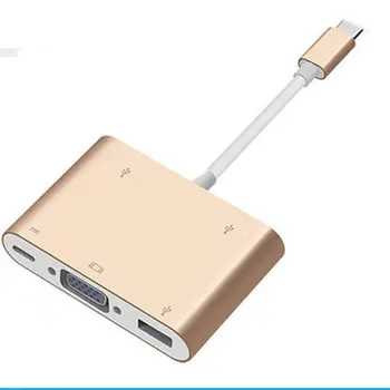 

type-c-VGA support USB 3.0 TYPE-C power port 2 2.0HUB converter line cable