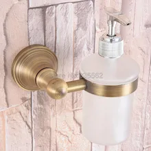 Antique Brass Base Accessories Wall Mounted Ceramic Soap Dispenser Kitchen Sink Bath Liquid Pump lba169
