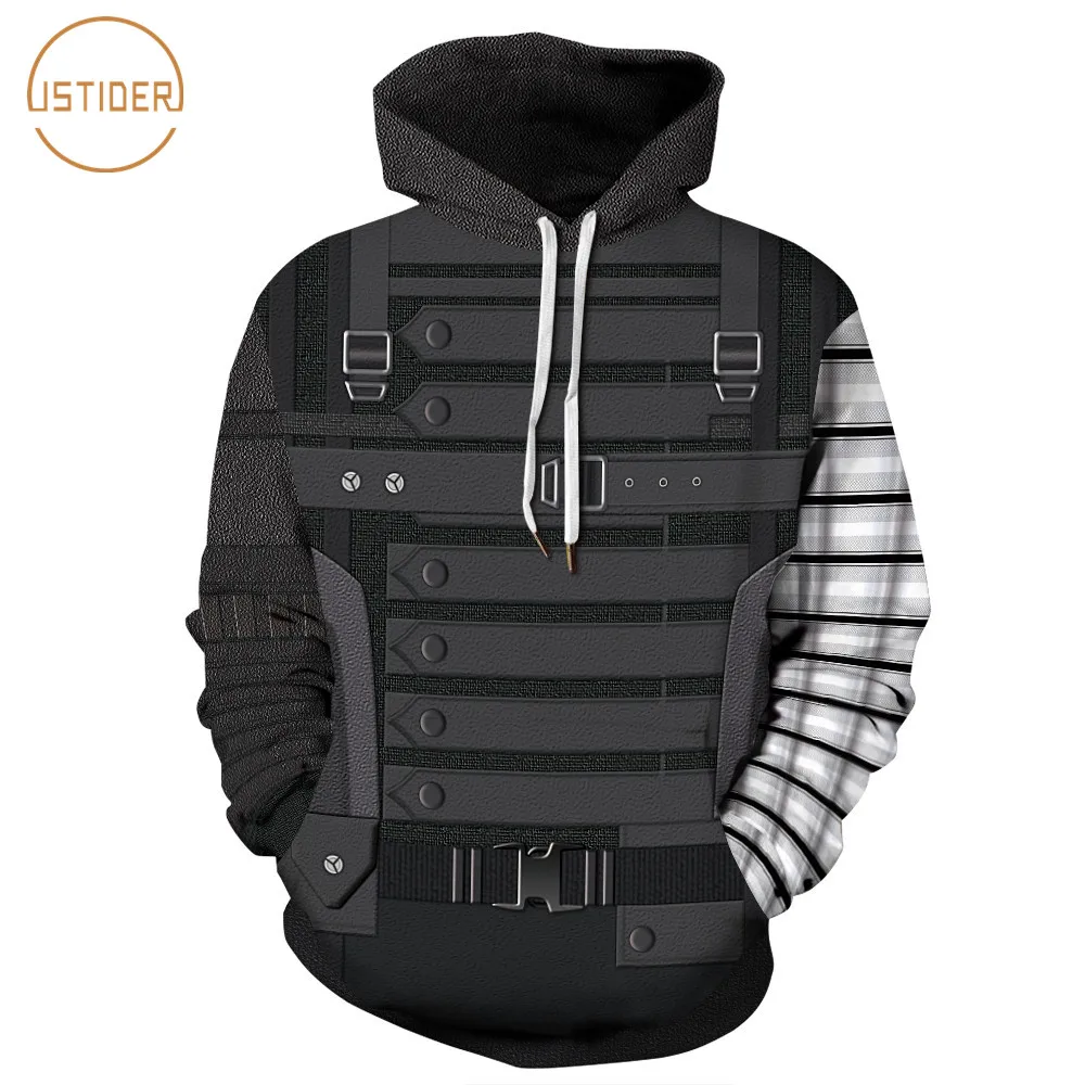 

ISTider Winter Soldier Costumes 3D Captain America Hoodies Streetwear Hip Hop Hooded Sweatshirts Men Women Hoodies Sweat Homme