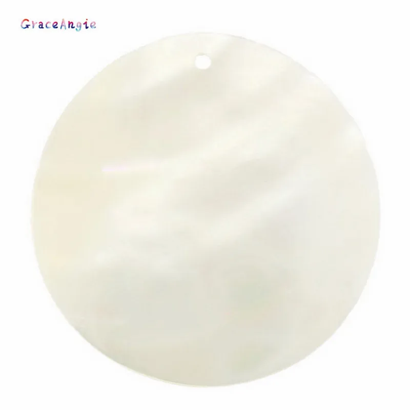 

GraceAngie 20pcs/bag Natural Shell Milk White Round With Holes DIY Jewelry Accessories For Wedding Party Gift