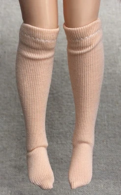 1 пара, яркие однотонные гольфы для Blyth, Azone S, OB, Momoko, barbis, 1/6 аксессуары для кукол, игрушки для девочек, вязаный хлопок - Цвет: beige