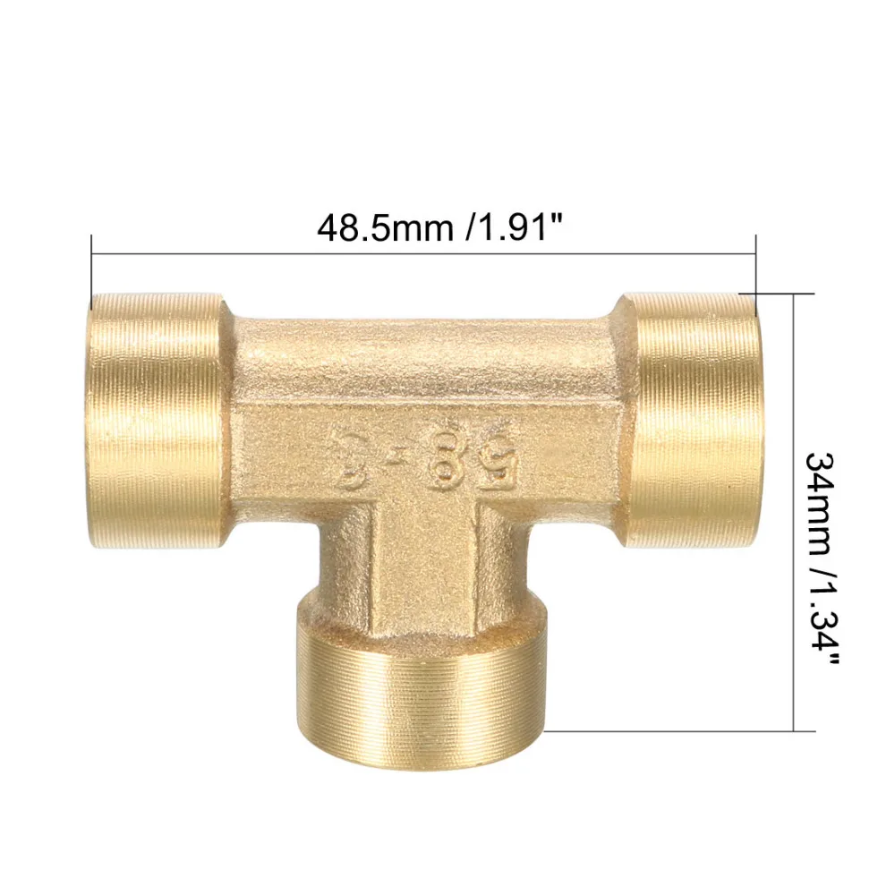 Uxcell с латунным патрубком трубы 90 градусов 1/4, 1/2 PT Женский x 1/4, 1/2PT 3/8 PT G1/2 женский т цепной соединитель муфта 5 шт