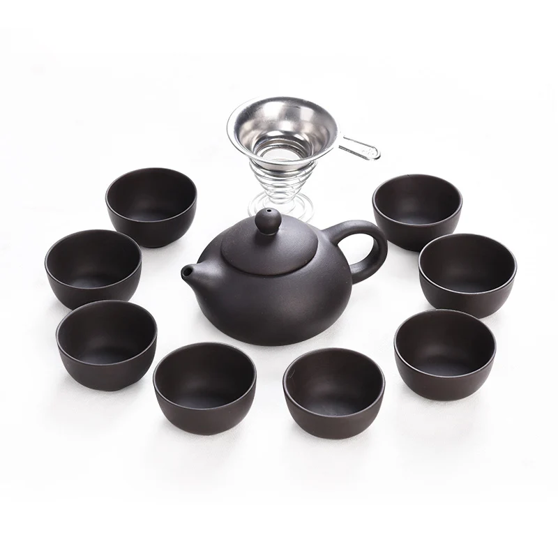 Ручной работы Фиолетовый Глиняный чайный набор кунг-фу Исин чайная посуда Чайный горшок набор чашек, Zisha Керамический Китайский чайный набор пуэр чайник