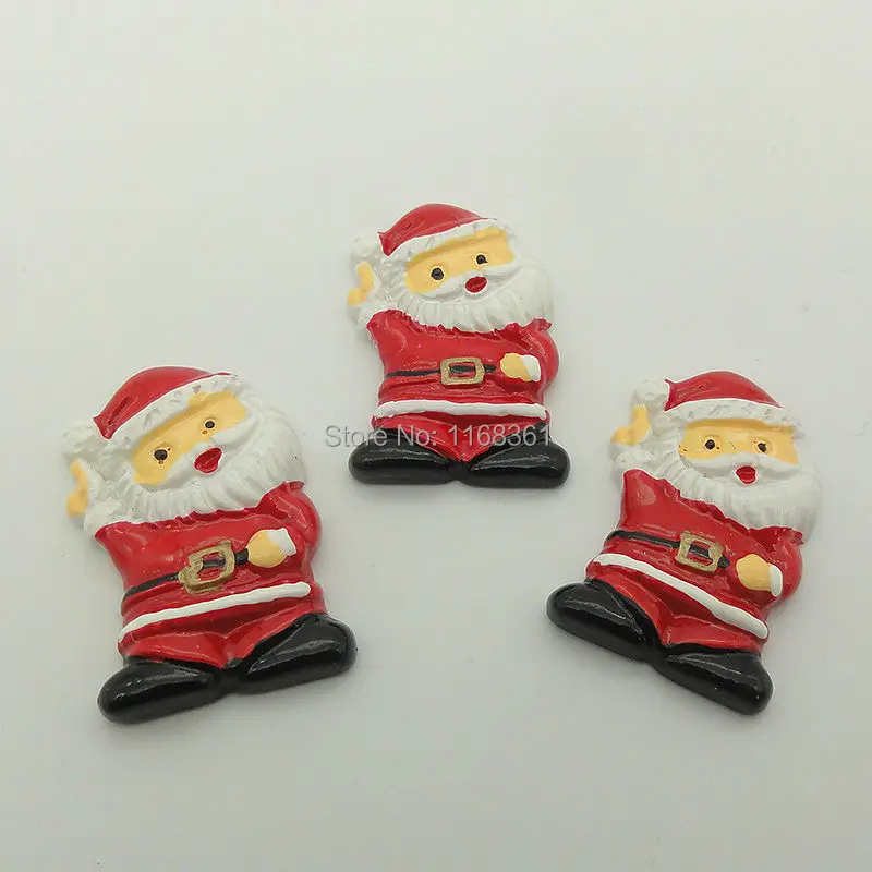 1pcs/lot resin flat back hailed Christmas father 29mm Cabochons Hair Bow Center DIY Christmas decration C111-4